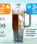 40 Oz Stainless Steel Tumbler With Handle And Straw For On The Go Hydration, Double Wall Vacuum Insulation Keeps Drinks Cold Or Hot Longer, Sweat Proof Easy Grip, BPA Free And Dishwasher Safe, Charcoal