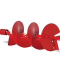 Red 10 inch diameter auger with shock absorber from Beefy 10 Inch Diameter 36 Inch Long Auger Bundle With 11566 Adapter For STIHL Powerheads Heavy Duty Steel Build Shock Absorber Replaceable Blades Versatile Drilling Attachment For Tough Soil.