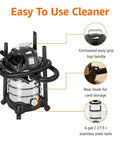 6 Gallon Wet Dry Shop Vacuum Cleaner With 3.5 HP Motor featuring stainless steel tank, handle, and cord hook