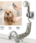 Pet Bath Sprayer Attachment for Sink Faucet, Hair Rinser Showerhead with Stop Water Saving Function for Dogs and Small Pets