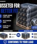 Heavy Duty Clear Pallet Covers Hella Tough American Made Tarp For Warehouse Racks With Gusseted Fit and Easy Coverage
