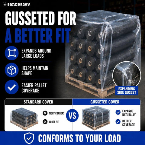 Heavy Duty Clear Pallet Covers Hella Tough American Made Tarp For Warehouse Racks With Gusseted Fit and Easy Coverage