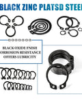Snap Ring Kit 145Pcs External Retaining Rings 15-28mm Carbon Steel Circlips Set For Grooved Shafts Studs And Other Moving Parts