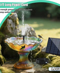 All In One Solar Fountain Pump Kit For Bird Bath And Pond With Separate Solar Panel One Point Eight Watt Four Nozzles