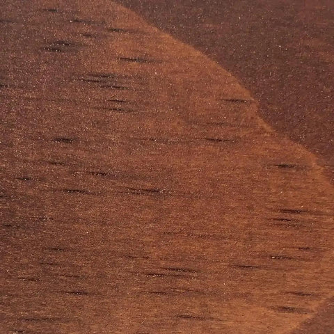 Top Shelf Penetrating Exterior Wood Stain In Acorn Brown 5 Gallon applied to wood surface showing rich acorn brown color.
