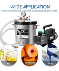 PB Motor Tech 3-Gallon Vacuum Chamber Kit with tempered glass lid and 4.5CFM pump, includes hoses and gauge.