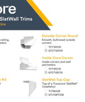 Hands On Sample Ring With Wall And Ceiling Board Trim And Slatwall Trim Options In White And Gray Mix For Easy Color Matching And Quick Project Planning