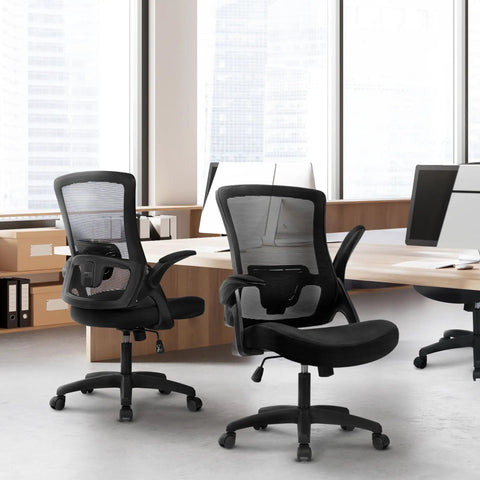 Black Ergonomic Mesh Office And Gaming Chair With High Back Rolling Casters in modern workspace setup