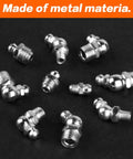 Must Have Heavy Duty 45 Piece Metric Grease Fittings Kit With M6 M8 M10 Straight And Angled Zerk Fittings, metal zerks