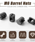 50 Pack M6 Barrel Nuts Cross Dowels Slotted Nuts Replacement Hardware Kit For Bunk Beds Cribs Baby Furniture Chairs And Headboards Black