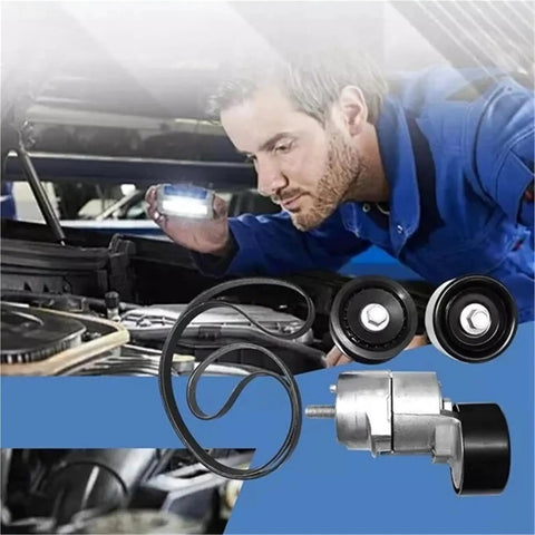 Top Rated Timing Belt Tensioner Pulley Compatible With Hyundai And Kia Engines 2.0L And 2.4L L4 Models From 2006 To 2015 For V-Ribbed Belt Kits OEM Parts 25281-25000 Plus More, mechanic inspecting engine bay