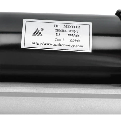 Close-up of label on 24V 350W Electric Motor With Electromagnetic Brake For DIY Electric Bikes Scooters Robotics Power Wheels