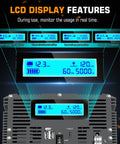 LCD display features of the Trail Tough 5000 Watt Power Inverter 12 V Dc To 120 V Ac Converter for monitoring usage.