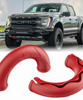 Ford Tow Hook Covers Red For F150 2004 2024 And Toyota Tundra 2017 2021 Accessories shown on vehicle