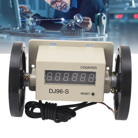 Digital Metric Distance Measuring Wheel with digital display, double wheels, and sensor for site layout work.