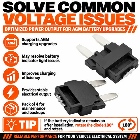 Image of High Output Eight Pack Multi Function Diode Set, optimized for AGM battery upgrades and voltage regulation for GM trucks.