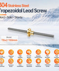 Pro Grade TR8x2 Lead Screw Paired With Precision Brass Nut, 150mm Corrosion Resistant Stainless Steel Threaded Rod For Cnc Machining And Stepper Motors, Built Tough No Sweat Assembly Slick Operation in scenic snowy landscape.