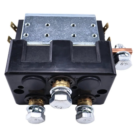 Rock Solid 12V Dc Contactor Switch Dc88 Zjwt100A Model top view showing terminals and bolts for heavy equipment applications.