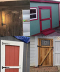 Four doors with Two Pack 8 Inch Black T Strap Door Hinges For Wardrobes And Gates Beefy Heavy Duty Japanned Iron With Rust Resistant.