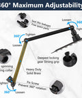 Diagram of 10 Inch Rainfall Shower Head With 16 Inch Adjustable Extension Arm And Handheld Combo in Oil Rubbed Bronze All Metal Build