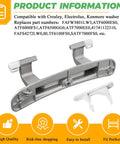 Washer Door Hinge With Bushings and Door Striker Kit Replacement Fits Frigidaire Electrolux Kenmore Crosley Front Load Washers Replaces 1191162 AP3886714 PS1152380, gray hinge and white strike