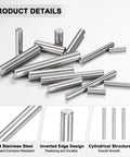 20 Pack 3 x 28 mm Dowel Pins, 316 Stainless Steel Shelf Support Pins For Metal Machinery And Wood Projects, Cylindrical Fasteners