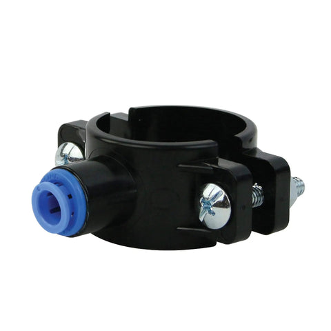 Drain Saddle Valve 3/8 Inch for Under Sink Reverse Osmosis Systems Leak Free RO Waste Water Connection Quick Connect Fitting NSF Compliant