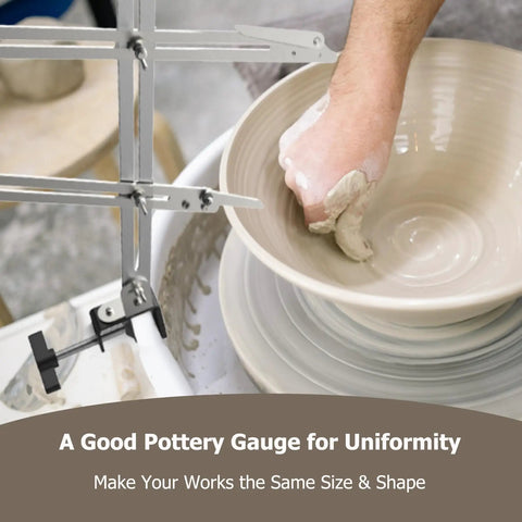 Adjustable Pottery Gauge And Height Measuring Tool For Wheel Throwing, Nail Repeat Forms Every Damn Time, Ceramic Clay Shaping Instrument That Delivers Straight Up Precision And Flawless Consistency On The Potter Wheel