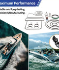 Upper Unit Seal Kit For Bravo Stern Drive Replacement Marine Grade Gasket Set displayed with boats for performance and smooth shifts