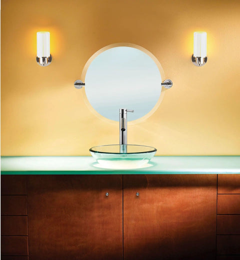 1 Light Dual Mount Vanity Light In Chrome Finish With Frosted Glass For Bathroom American Style Fixture Up To 100W Bulb Easy Install Model DN0761CH Durable Metal Construction Upgrade Your Space For That Dope Bath Vibe
