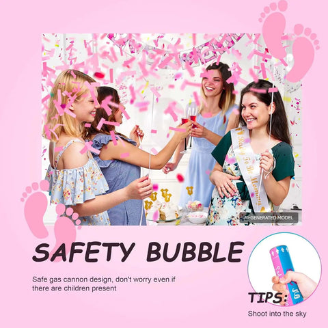 Absolutely Rad 2 Piece Pink Gender Reveal Fire Extinguisher Set With Four Heavy Duty Confetti Cannons For A Killer Baby Shower Announcement Scene Stealing Blast Up To Fifteen Feet