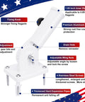 Flag Pole Holder Outdoor Mount For House Flag Poles Built Tough Aluminum Alloy Bracket Rust Free Adjustable Multi Position 1 Inch White Weatherproof Exterior Flag Pole Bracket with adjustable angle and stainless steel screws