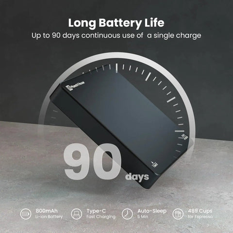 Palm Sized Coffee Scale With Timer For Espresso And Pour Over Brews Rechargeable Digital Kitchen Scale with 90 days battery life
