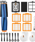19 Piece Replacement Parts Kit For AI Robot Vacuum Cleaner Compatible With AV2501AE RV2502AE showing brushes and filters