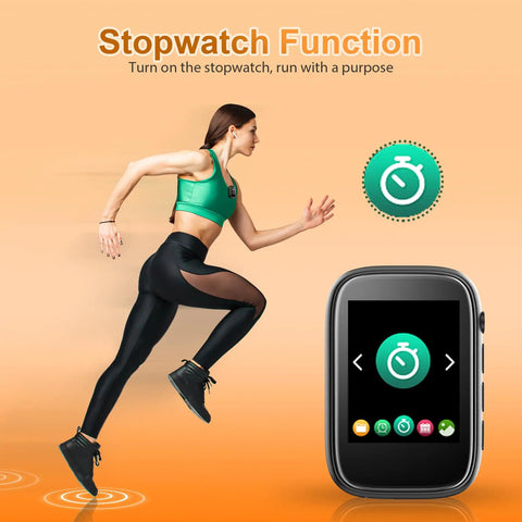 Runner with Bluetooth 5.3 Mp3 Player With Touch Screen Clip On Back Portable Kids Music Player Built In Voice Recorder FM Radio