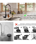 Commercial Grade Kitchen Workstation Faucet with with Glass Rinser & LED in modern kitchen with easy install design.