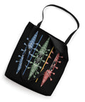 Black paddler tote bag with colorful dragon boat design, 16x16 in, water resistant, for dragonboating gear, ideal for race crews.