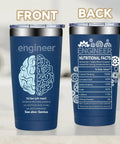 20oz Vacuum Insulated Tumbler For Engineers Mechanical Civil And Aerospace Pros Graduation Gift Or Retirement Present That Delivers Smiles A Practical Gear For Men Who Love Science And Gadgets showing front and back design.
