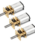 Three Pack 12V Micro DC Gear Motor With Metal Gearbox 30 RPM 12 Rated Torque 10mm Output Shaft 3mm Shaft 1:298 Reduction 1W Power