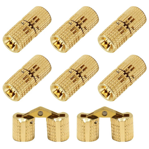 8mm Brass Barrel Hinges Set for Concealed Cabinets and Jewelry Boxes Hidden Hinges With 180 Degree Opening visible elements