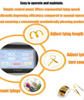 Top Tier Automatic Twist Tie Machine For Food Sealing Bread And Candy Bundling Plus Wire Harness Binding Tool With Durable Aluminum Build and control panel showing settings.