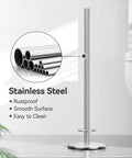 Stainless Steel Freestanding Toilet Paper Holder Stand With Shelf For Spare Rolls Waterproof And Rustproof Bathroom Storage Organizer That Holds Five Rolls No Fuss Tools Needed Durable Modern Bath Accessory For Neat Everyday Use.