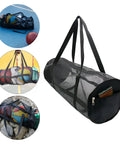 Mesh Duffel Dive Bag For Scuba Gear Foldable And Heavy Duty With Zipper; PVC mesh, 70x27 cm, dark blue, multi-angle views