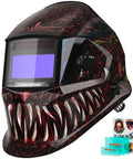 Ultra Fast Auto Darkening Welding Helmet With Four Arc Sensors and Lightning Quick Light To Dark Transition Adjustable Shade Range Four To Thirteen black PA shell, side view