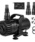 Adjustable Pond Pump 1800 GPH Submersible Water Pump With 13 Ft Lift And 20 Ft Cord, accessories, and filter bag included