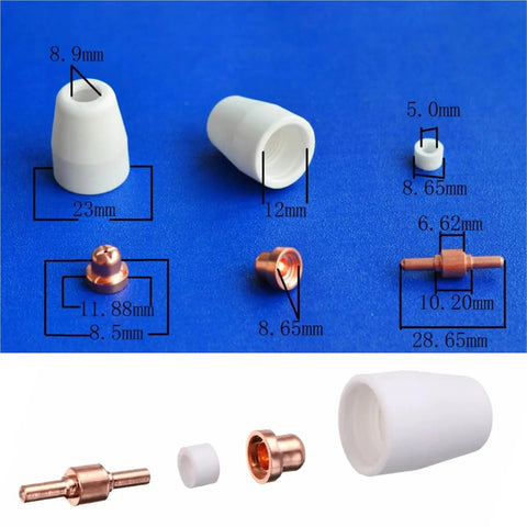 Top Tier Plasma Cutter Consumables And Spares Kit With 100 Electrodes Plus Nozzles For PT31 CUT30 40 50 Torch set of nozzles and electrodes.