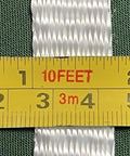 Flat Polyester Pull Tape 3/4 Inch By 100 Feet Packing 2500 Pound Bulletproof Tensile Strength displayed with measurement tape.