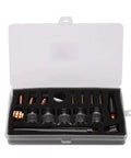 Upgrade Your TIG Game With This Premium WP9 20 Argon Welding Torch Kit featuring glass nozzles and brass consumables in a case.