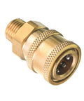 Brass pressure washer quick-connect coupling, 1/4 in to male NPT, 5000 PSI, 2-pack