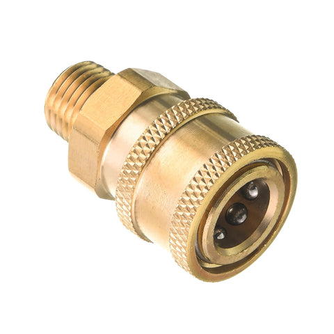 Brass pressure washer quick-connect coupling, 1/4 in to male NPT, 5000 PSI, 2-pack